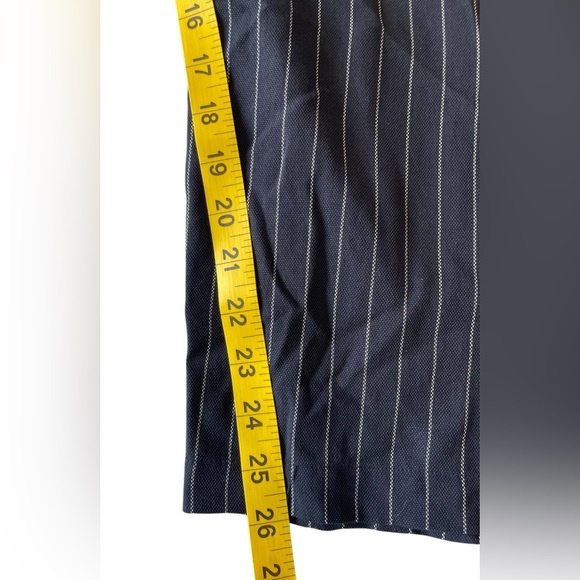 Women’s Eileen Fisher Tencel Blend Wide Leg Crop Grain Stripe 2X Navy Old Money - Picture 6 of 10